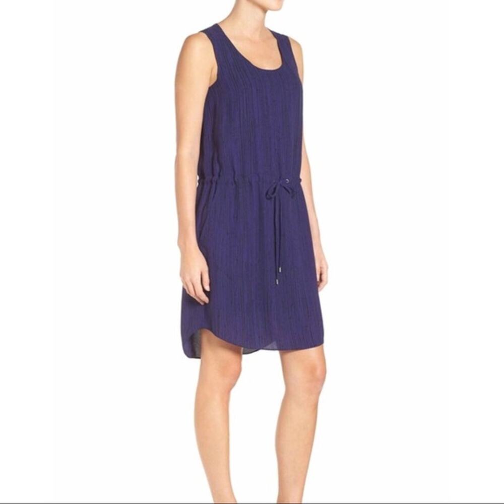NWT Eileen Fisher XL Shima Printed Silk Crepe Scoop Neck Blouson Dress - Picture 2 of 9